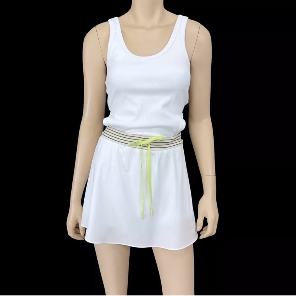 Offline by Aerie White Ribbed Tank Tennis Skort Dress, Size Large (v)